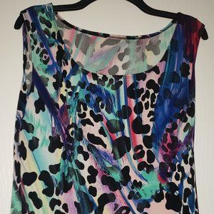 Multi-color Bright Sleeveless Top (L)